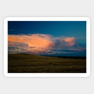 Dramatic Clouds Sunset Prairie Pasture Storm Sticker